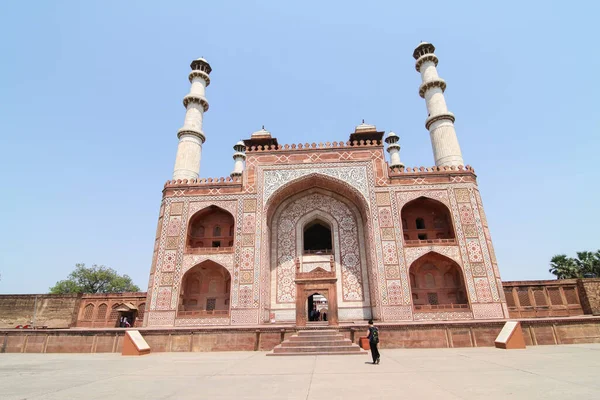 Plan Rapproché Tombe Akbar Grand Agra Inde — Photo