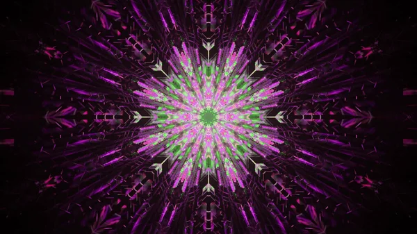 Ein Kaleidoskopisch Gemusterter Hintergrund Mit Rosa Und Grünen Farben — Stockfoto