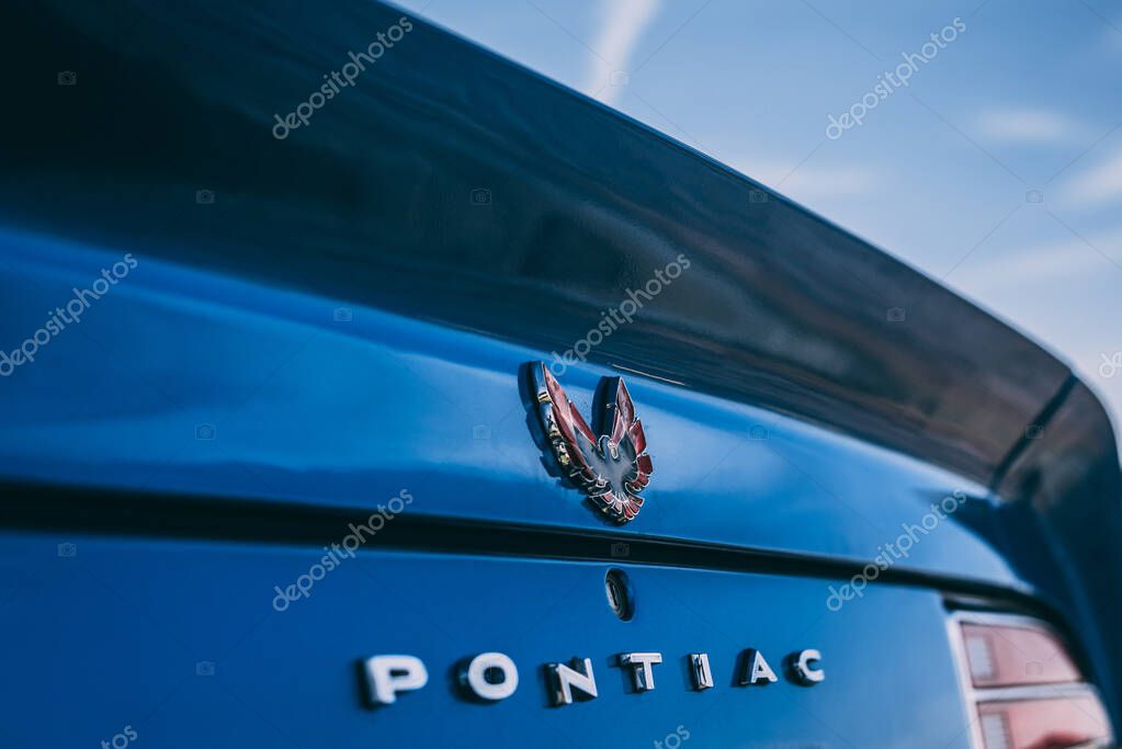 SHARJAH, UNITED ARAB EMIRATES - Jan 12, 2021: Logo of Pontiac Firebird Formula 400