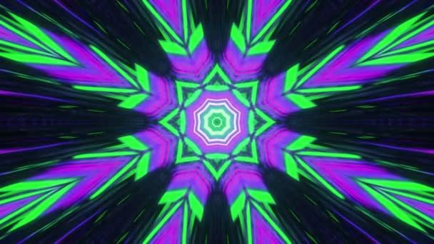 Helle Futuristische Bunte Kaleidoskop Hintergrund — Stockvideo