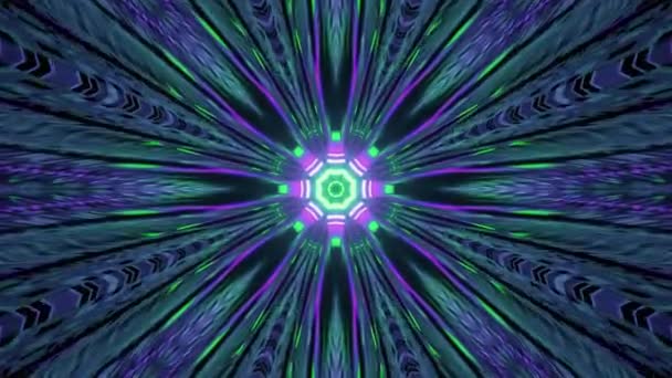 Fényes Futurisztikus Színes Kaleidoszkóp Háttér — Stock videók