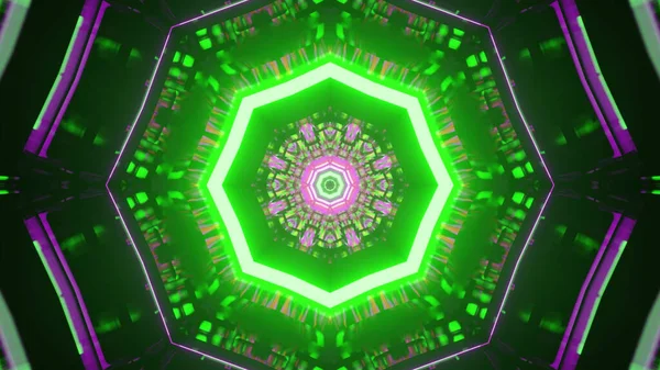 Калейдоскопический Узорчатый Фон Розовыми Зелеными Цветами — стоковое фото