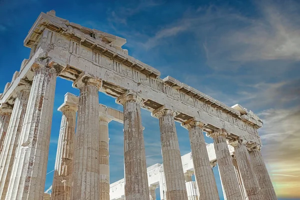 帕台农神庙 Parthenon 是一座建于雅典雅典卫城的古希腊神庙 — 图库照片