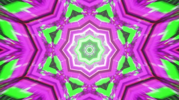 Kaleidoscopic Patterned Background Pink Green Colors — Stock Photo, Image