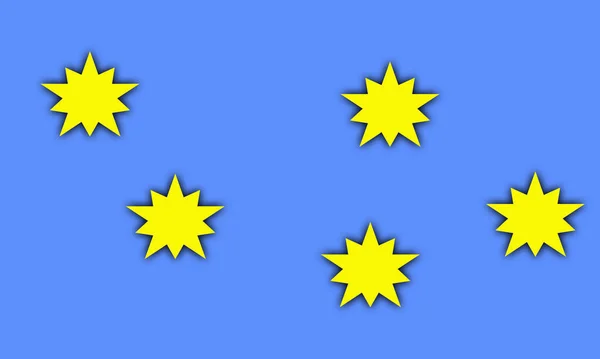 Muchas Estrellas Símbolos Fondo Color Azul Imagen Signo —  Fotos de Stock