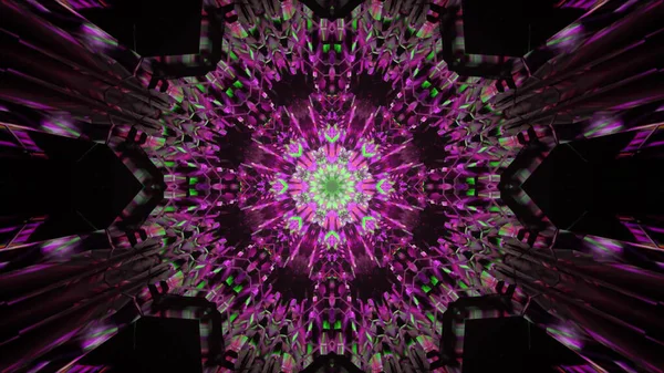 Kaleidoscopic Patterned Background Pink Green Colors — Stock Photo, Image