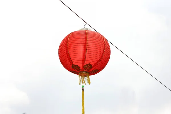 Una Linterna Roja Entrada Restaurante Chino —  Fotos de Stock