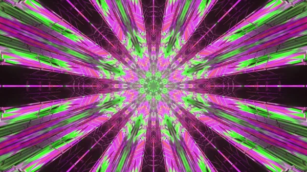 Ein Kaleidoskopisch Gemusterter Hintergrund Mit Rosa Und Grünen Farben — Stockfoto