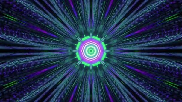 Heldere Futuristische Kleurrijke Caleidoscoop Achtergrond — Stockvideo