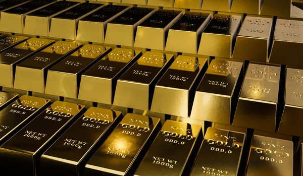 Closeup Gold Ingots Gold Bars — Stock Photo, Image