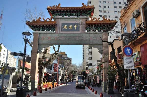 Buenos Aires Argentinien Juli 2016 Chinesischer Bogen Chinatown Stadtteil Belgrano — Stockfoto