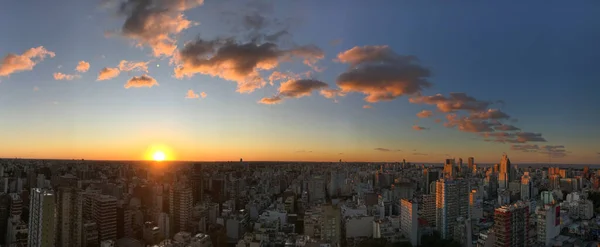 Vista Panorámica Puesta Sol Ciudad Buenos Aires Argentina Con Río —  Fotos de Stock