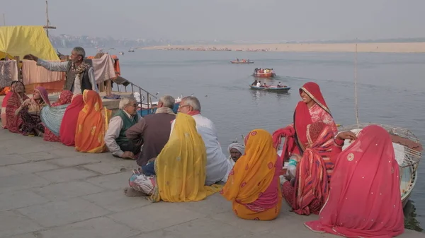 Vara India Marca 2019 Rytualna Ceremonia Modlitewna Czci Rzeki Ganges — Zdjęcie stockowe