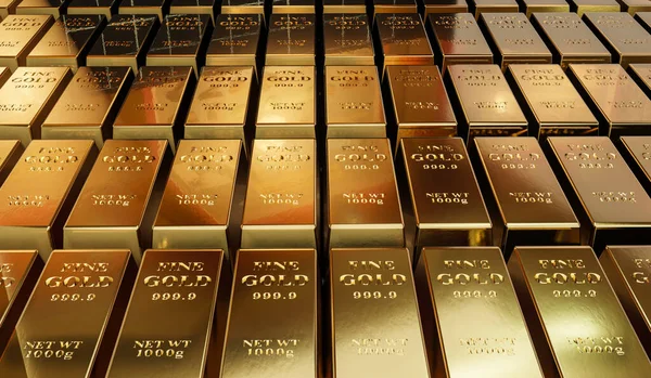 Closeup Gold Ingots Gold Bars — Stock Photo, Image