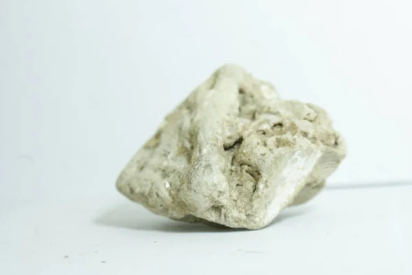 Ένα Κοντινό Πλάνο Μιας Πέτρας Λευκό Φόντο — Φωτογραφία Αρχείου