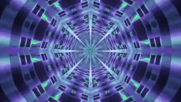 Портал Красивих Неонових Вогнів Світяться Лініями Тунелі Чудово Підходить Абстрактного — стокове відео