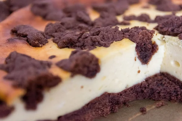 Tiro Close Cheesecake Com Chips Chocolate — Fotografia de Stock