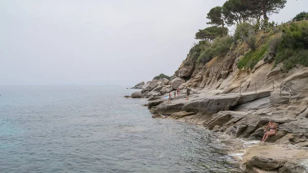 Vista Spiagia San Andrea Livorno Elba Sant Andrea Italia —  Fotos de Stock