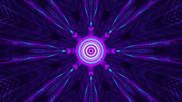 Portal Beautiful Neon Lights Glowing Lines Tunnel Great Abstract Background — Stock Video