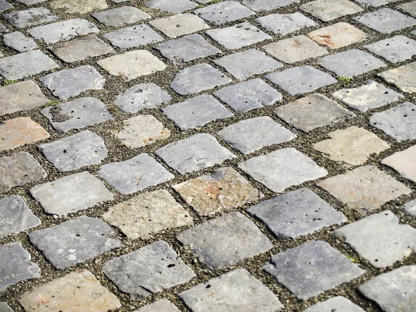 High Angle Shot Cobblestone Sidewalk — Stock Photo, Image