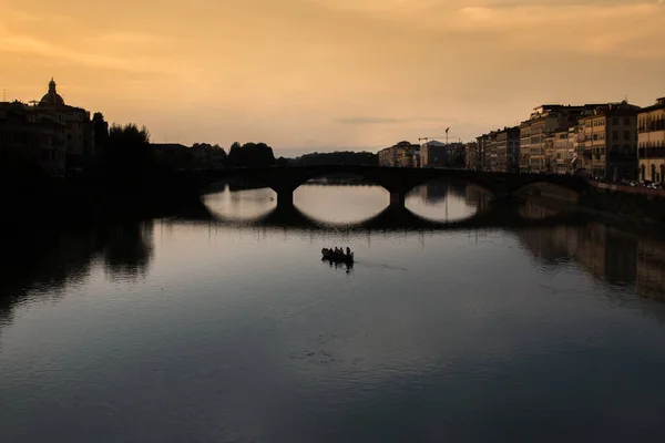 Firenze Italië Uitzicht Middeleeuwse Stenen Brug Ponte Vecchio — Stockfoto