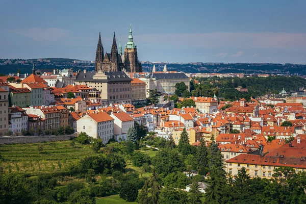 Vue Aérienne Paysage Urbain Prague République Tchèque Pendant Journée — Photo