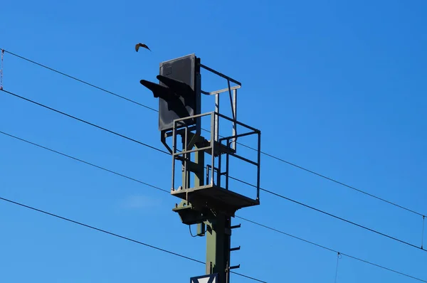 Signal Lumineux Couleur Sur Main Weser Bahn Une Ligne Ferroviaire — Photo