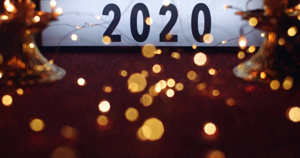 Een Verlicht Feestelijk Teken 2020 — Stockfoto