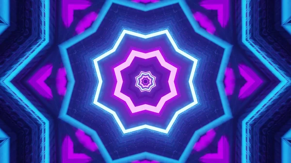 Ein Kaleidoskopischer Hintergrund Mit Leuchtenden Rosa Und Blauen Farben — Stockfoto