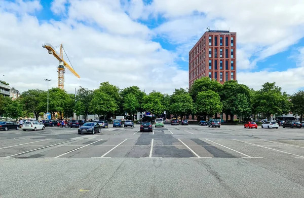 Kiel Deutschland Juli 2021 Panorama Des Großen Öffentlichen Parkplatzes Vor — Stockfoto