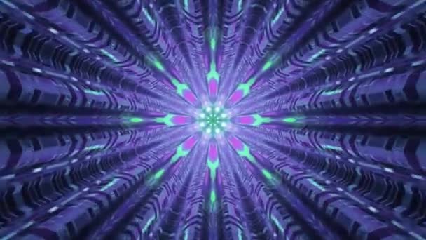 Портал Красивих Неонових Вогнів Світяться Лініями Тунелі Чудово Підходить Абстрактного — стокове відео