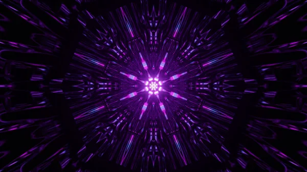 幾何学的形状と輝くネオンライトを用いた未来的背景 — ストック写真
