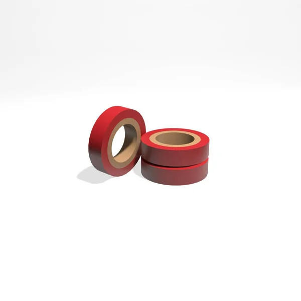 Render Red Tapes White Background — Stock Photo, Image