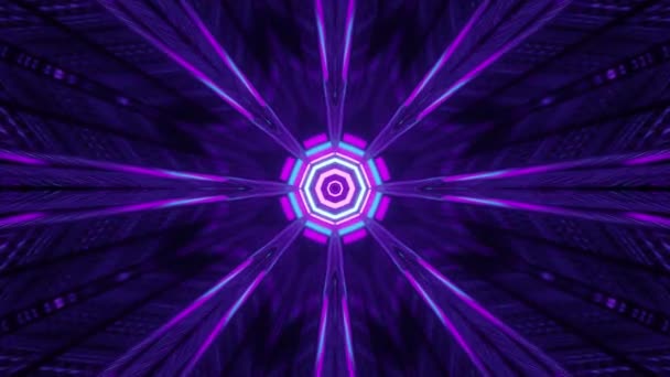 Portal Beautiful Neon Lights Glowing Lines Tunnel Great Abstract Background — Stock Video