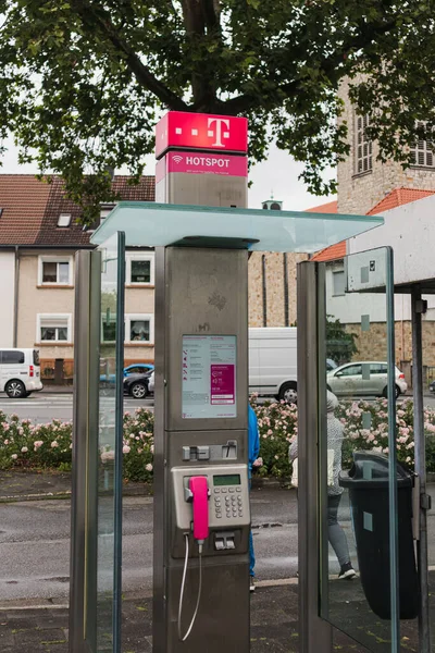 Paderborn Alemania Julio 2021 Cabina Telefónica Abierta Del Telekom Alemán — Foto de Stock