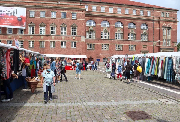 Kiel Německo Července 2021 Trh Veřejnými Látkami Německu Během Pandemie — Stock fotografie