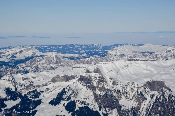 Los Alpes Nevados Gran Glaciar Aletsch Día Soleado Suiza — Foto de Stock