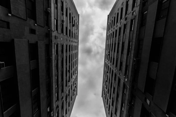 Eine Flache Aufnahme Von Hochhäusern — Stockfoto
