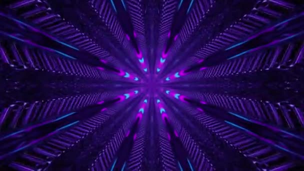 Portal Pięknych Neonów Świecącymi Liniami Tunelu Idealny Abstrakcyjne Tło — Wideo stockowe