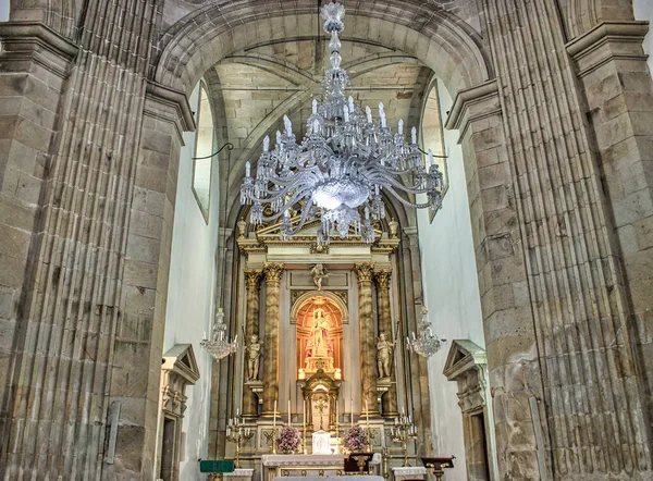 Vacker Utsikt Över Huvudaltaret Kyrkan Pilgrim Virgin Pontevedra Stad Spanien — Stockfoto