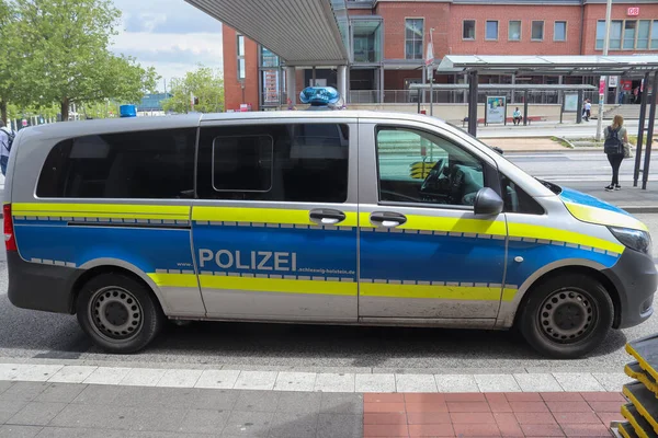 Kiel Germania Lug 2021 Furgone Della Polizia Tedesca Alla Stazione — Foto Stock