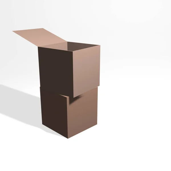 Eine Darstellung Einer Offenen Box Auf Weißem Hintergrund — Stockfoto