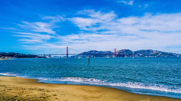 Вид Міст Золоті Ворота Сонячний День Сан Франциско — стокове фото