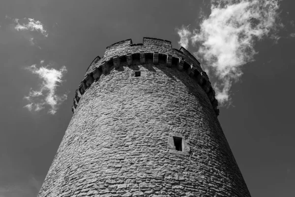 灰度堡垒塔楼的低角度摄影 — 图库照片