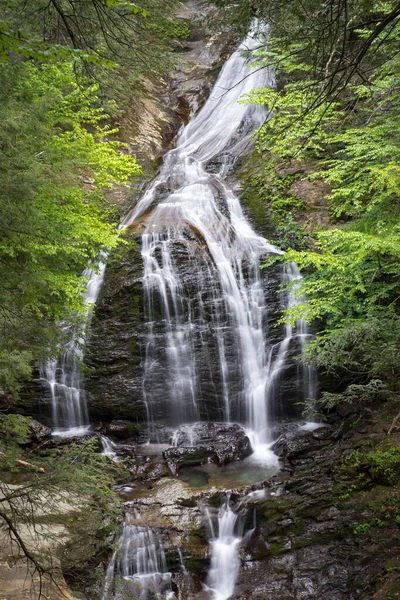 Tiro Vertical Uma Bela Cachoeira Uma Floresta — Fotografia de Stock