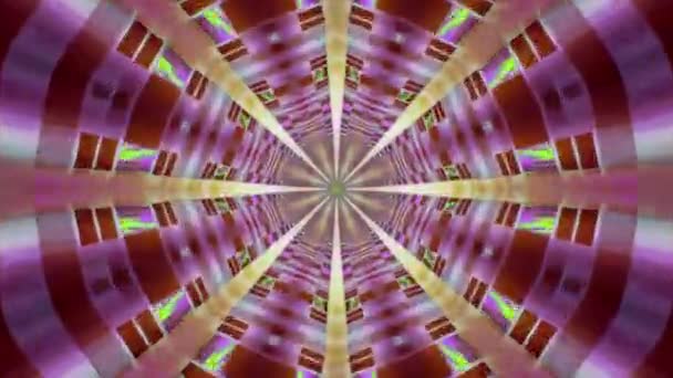 Портал Красивых Неоновых Огней Светящимися Линиями Тоннеле Отлично Подходит Абстрактного — стоковое видео