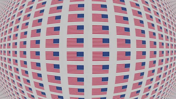 Рендеринг Американських Прапорів Білому Тлі — стокове фото