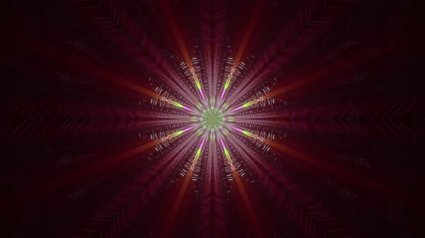 Ein Kaleidoskopischer Hintergrund Mit Leuchtend Roten Und Grünen Lichtern — Stockfoto