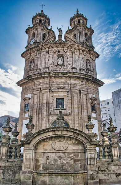 Tiro Vertical Igreja Barroca Virgem Peregrina Pontevedra Espanha — Fotografia de Stock