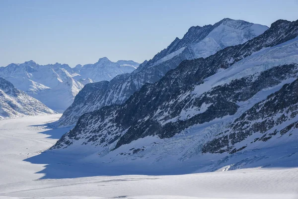 Los Alpes Nevados Gran Glaciar Aletsch Suiza — Foto de Stock